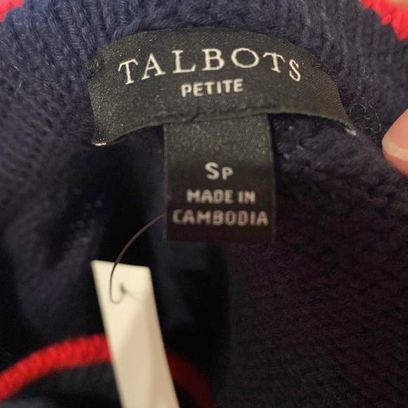 TALBOTS WOMENS V-NECK CARDIGAN - TIPPED HEART Petite Small - Picture 3 of 3